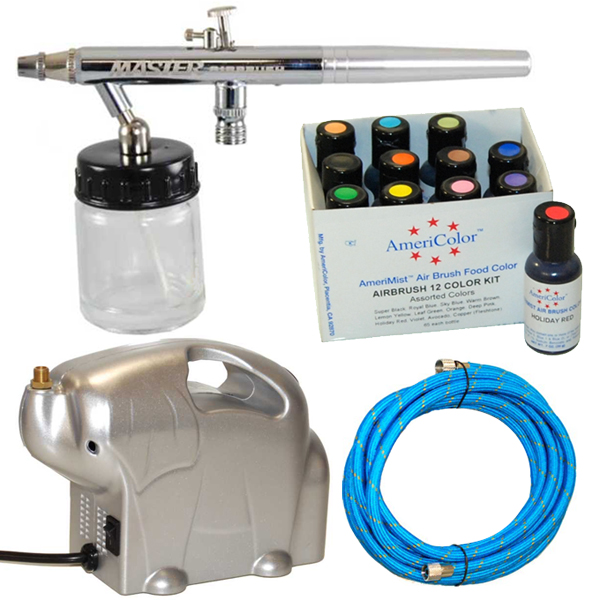 Part# ABD KIT-CAKE-S68E Complete Professional Airbrush Cake Decorating System with a Suction Feed Airbrush,