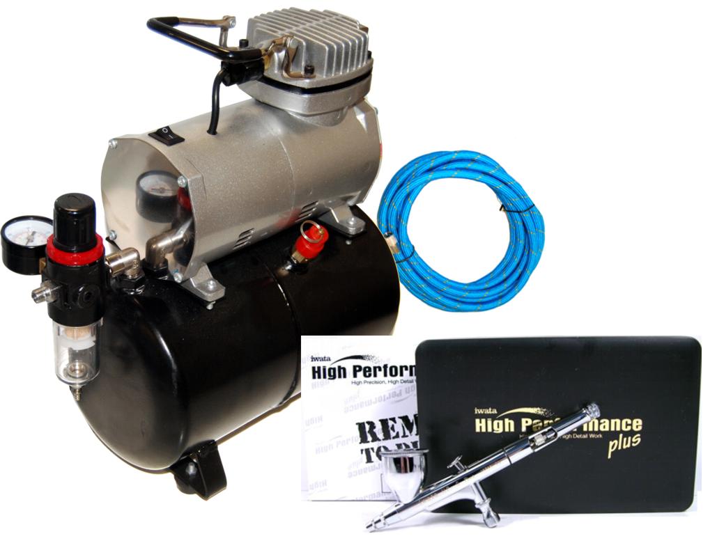 IWATA HP-C PLUS Performance AIRBRUSH w/TANK COMPRESSOR