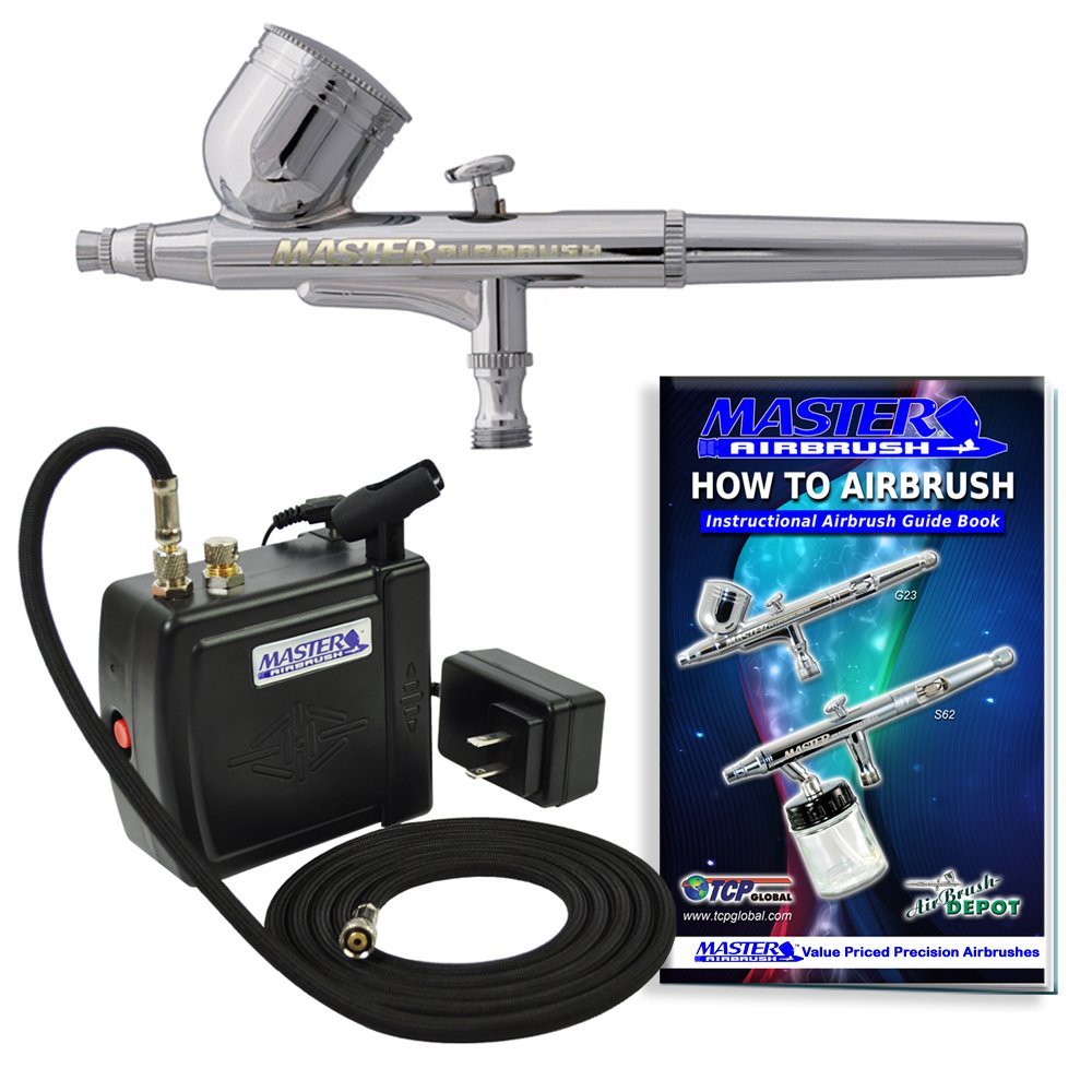 New Airbrush Kit Compressor Nail Art Tattoo Dual Action Spray Air Brush ...