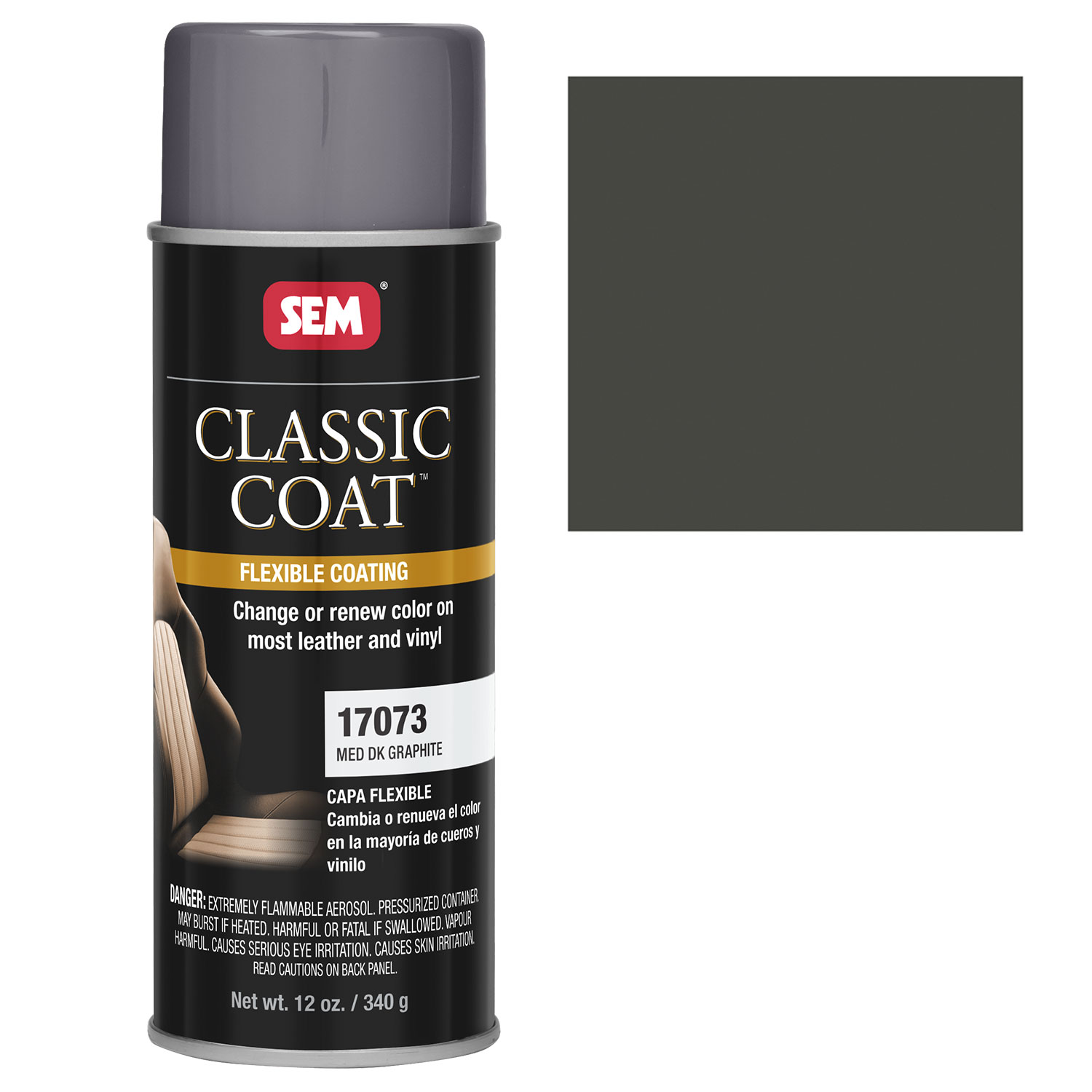 SEM Classic Coat Med Dark Graphite Vinyl Leather Paint