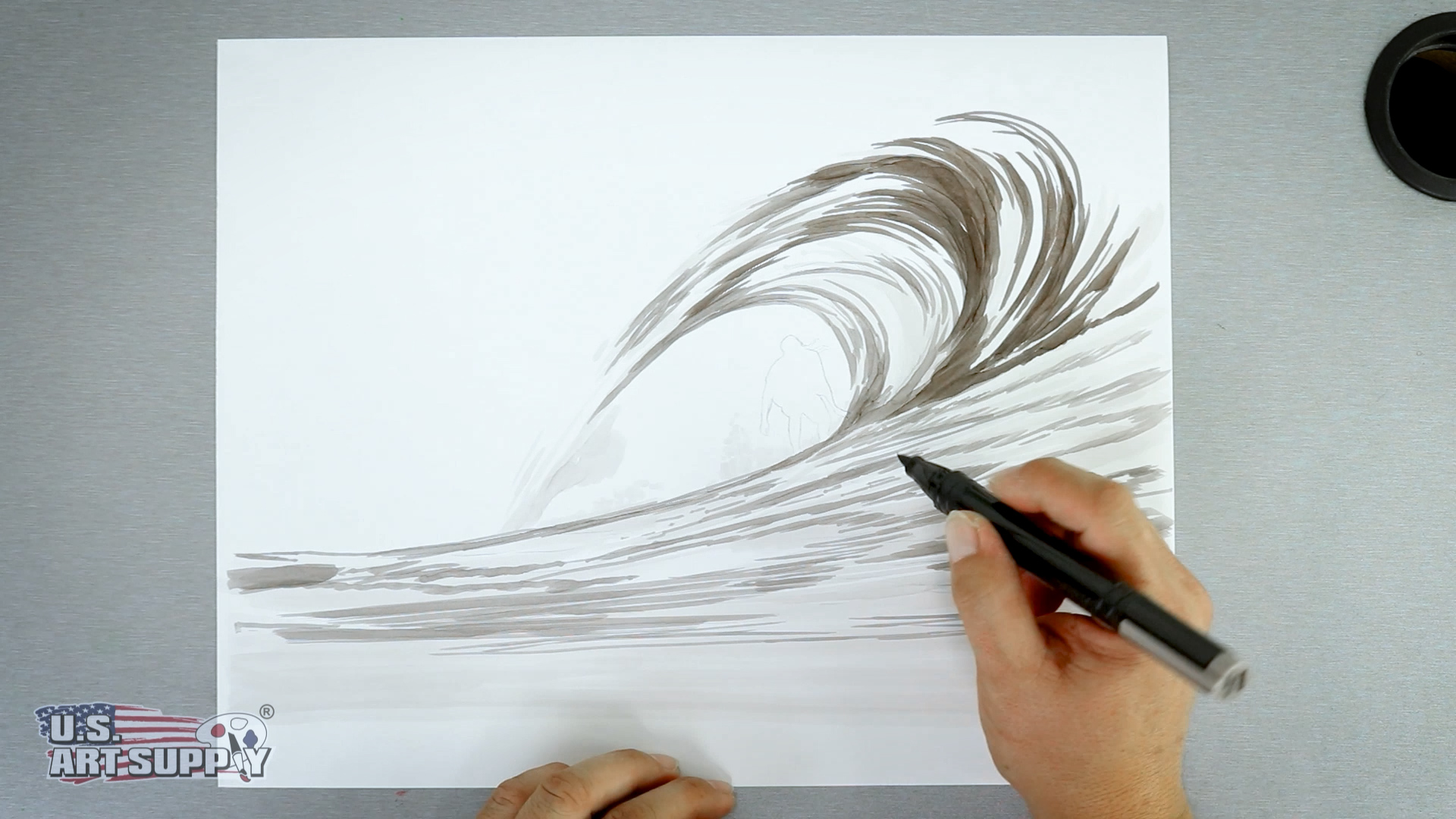 how to draw ocean waves with pencil