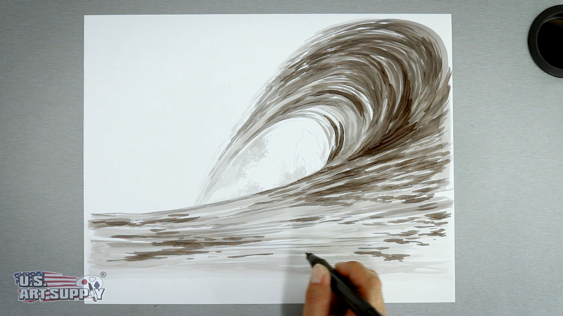 How to draw a wave! 🌊#tongfushop #markers #paintingcreations