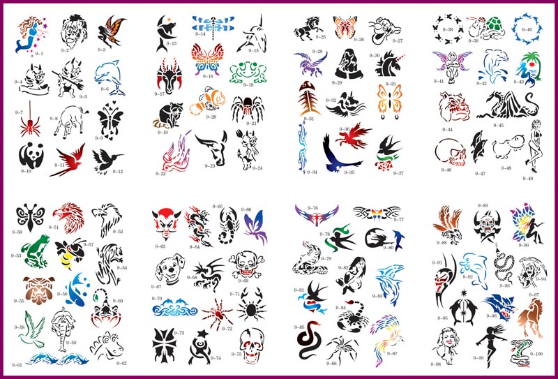 Airbrush Tattoo Stencils