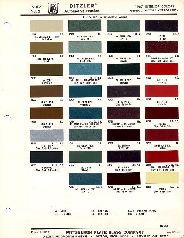1958 Impala Color Chart