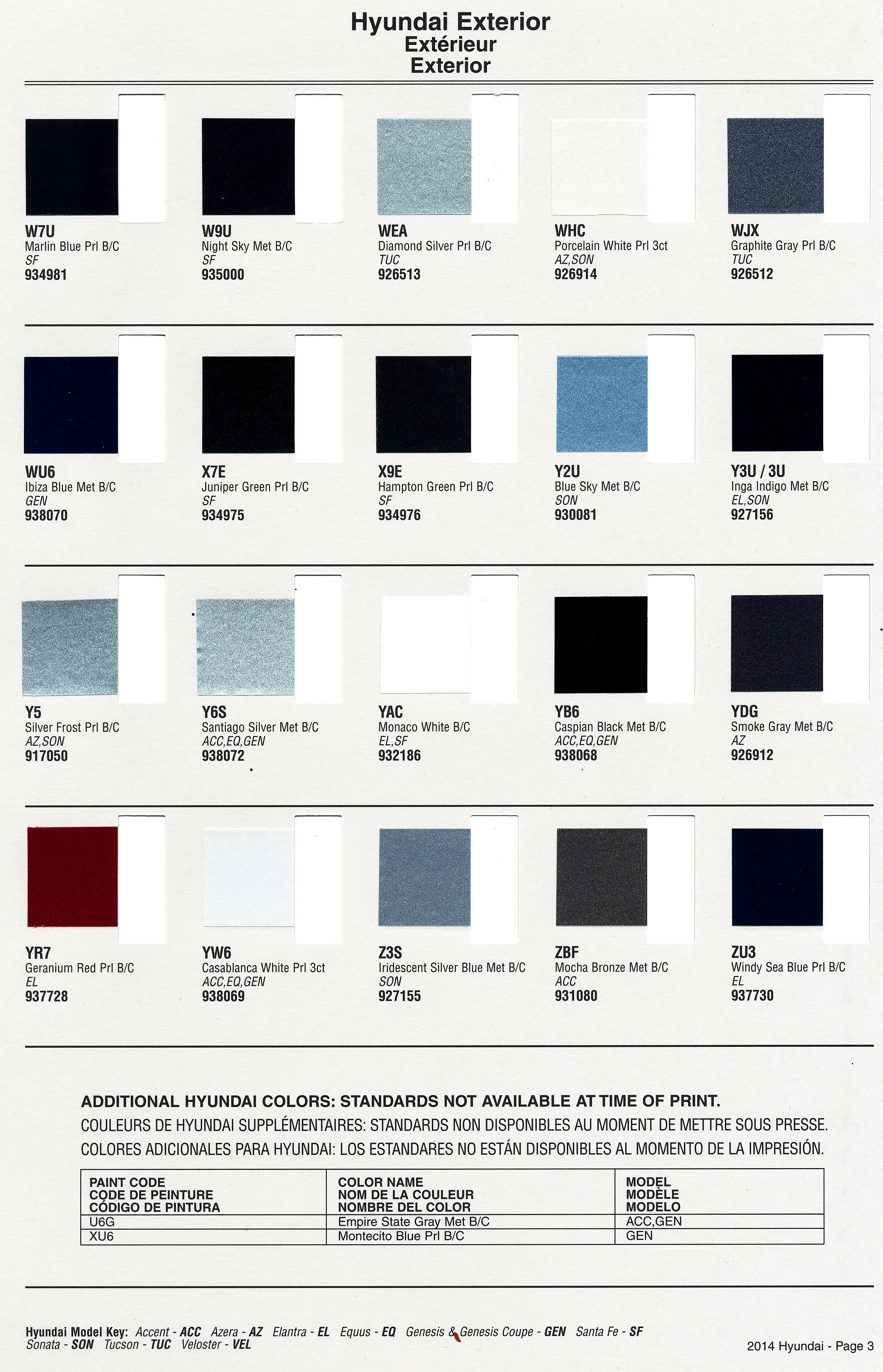 Color Chip Selection