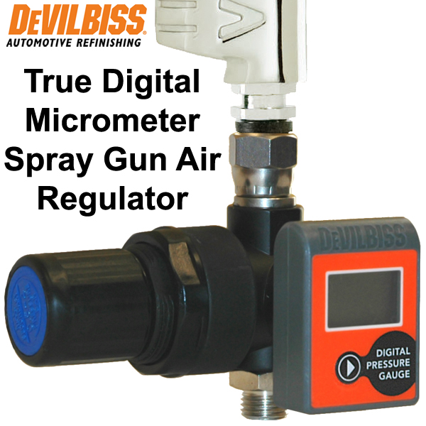 DeVILBISS True Digital Micrometer HVLP Spray Paint Gun Air Regulator