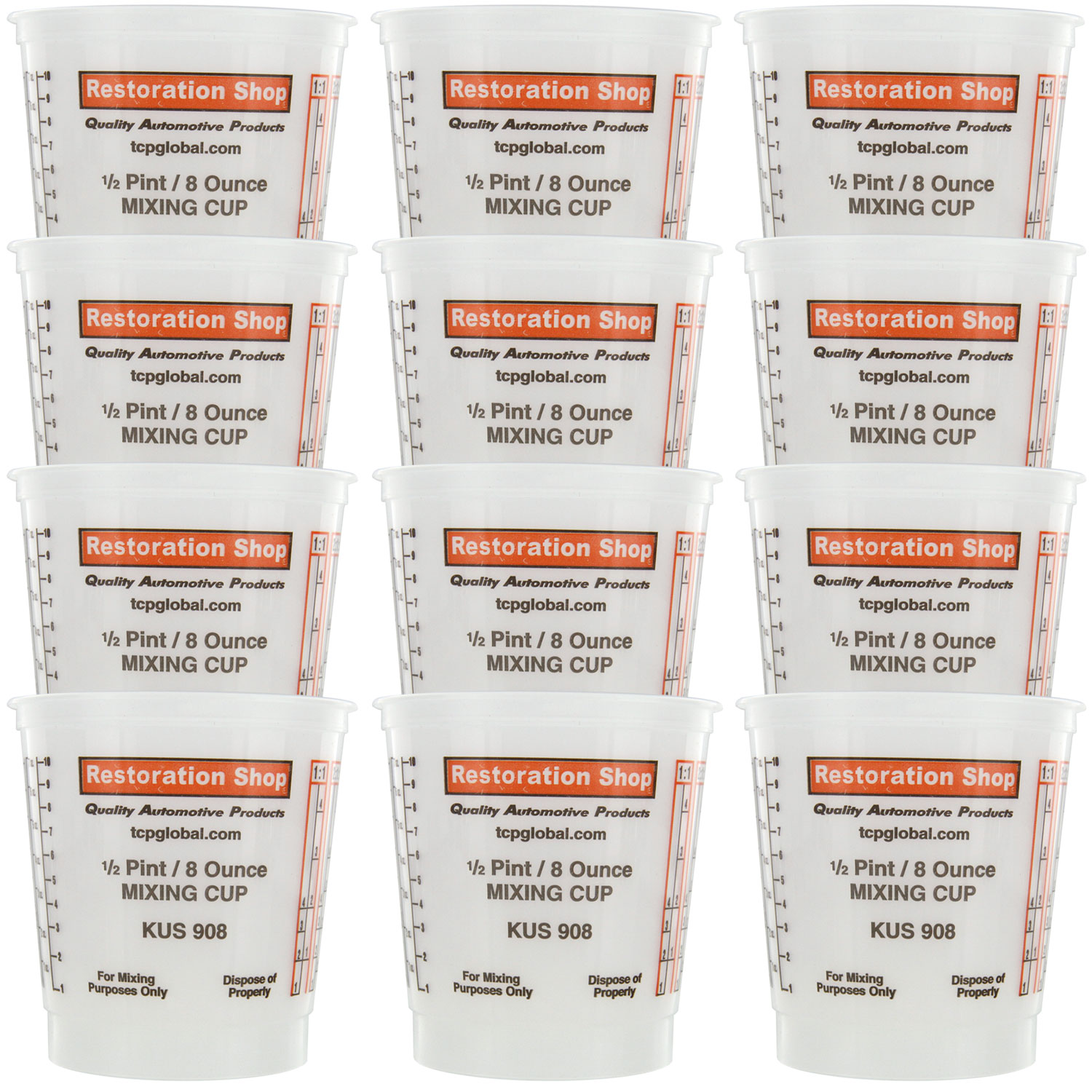 Paint Mixing Cup Plastic Measuring Quick Mix PINT Box of 12 Cups eBay