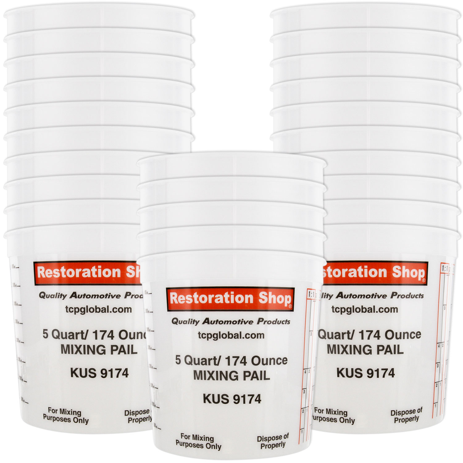 Paint Mixing Cups 1/2 PINT with Lids Plastic Measuring Quick Mix 5 Piece Set eBay