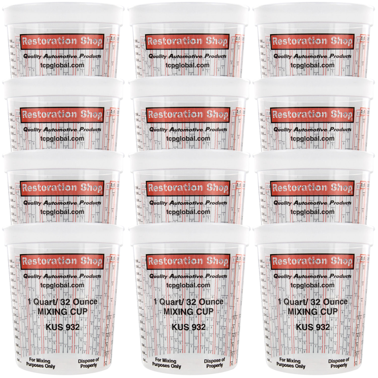 Paint Mixing Cups 1/2 PINT with Lids Plastic Measuring Quick Mix 5 Piece Set eBay