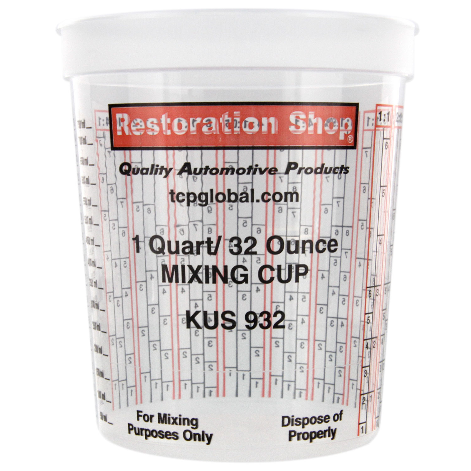 Paint Mixing Cup Plastic Measuring Quick Mix 1/2 Pint Box of 12 Cups