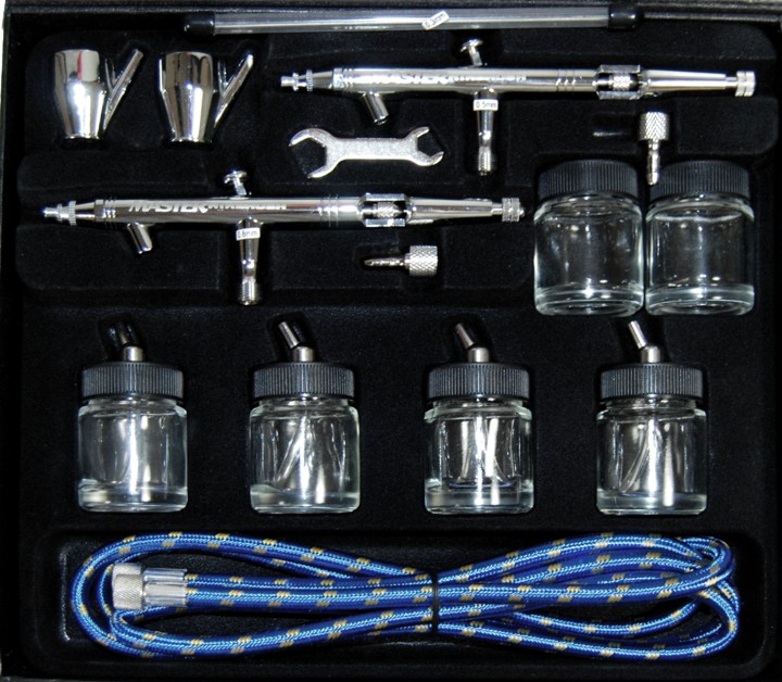 MASTER AIRBRUSH KITSET of 2 Pro DUALACTION AIRBRUSHES eBay