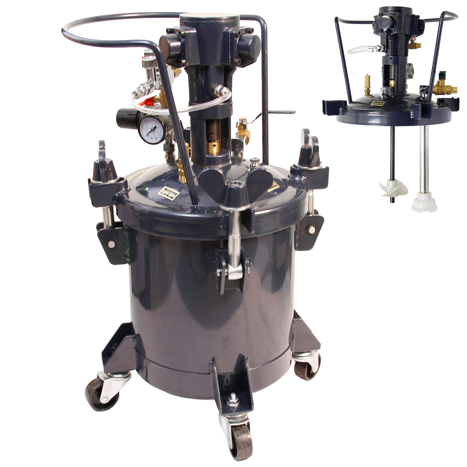 21/2 Gallon PRESSURE FEED PAINT POT TANK Spray Gun Sprayer Reg Air Mix