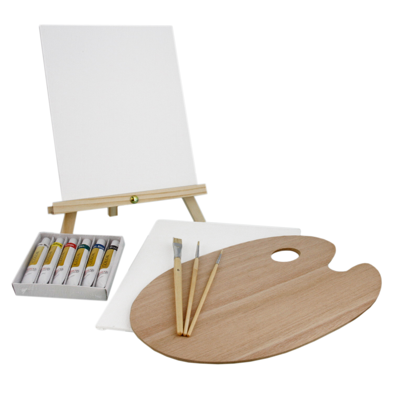 Us Art Supply 13 Piece Oil Painting Set With Mini Table Easel Canvas 6 