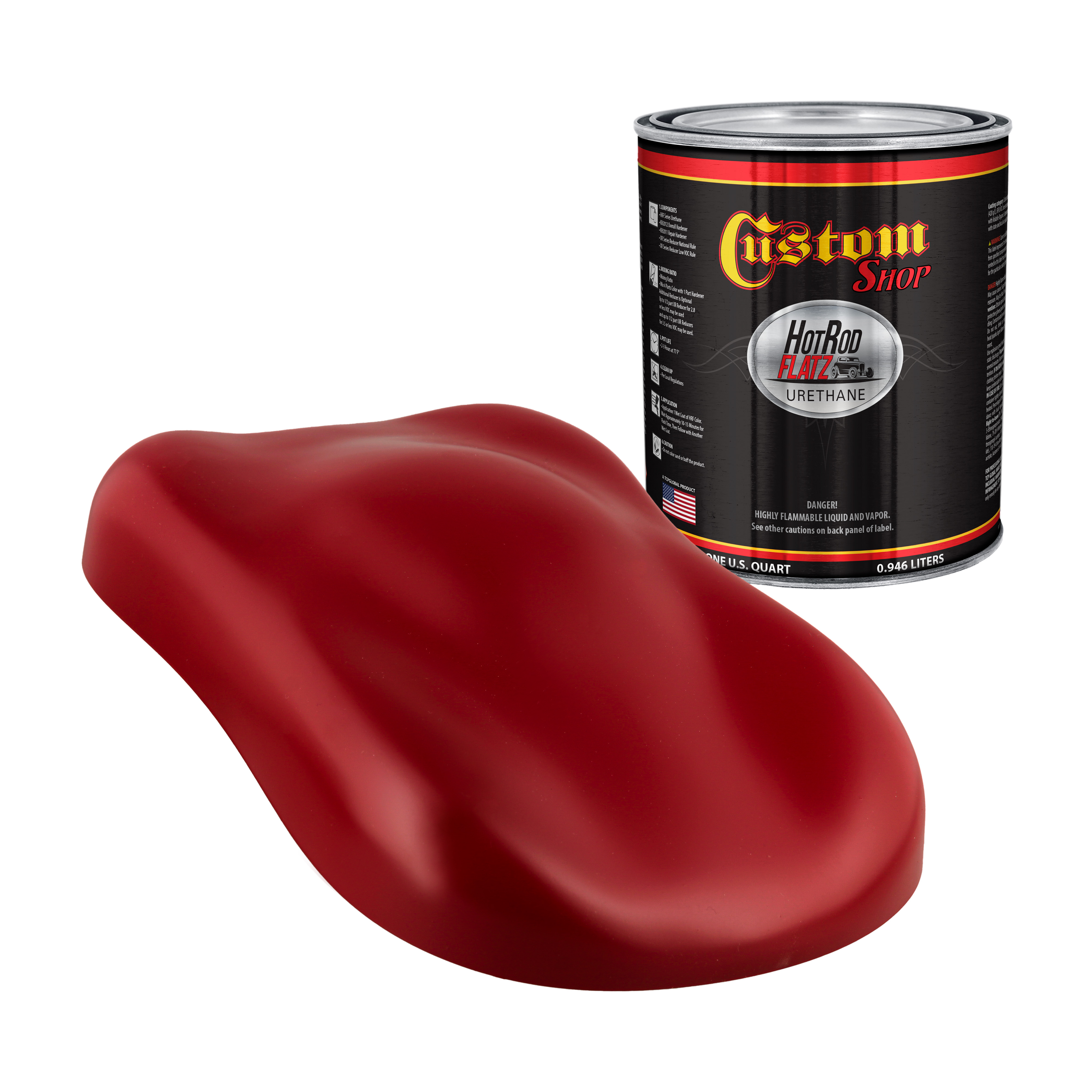 Firethorn Red Pearl Acrylic Urethane Auto Paint - Complete Quart Paint Kit Professional Single Stage Automotive Car Coating 41 Mix Ratio 2 8 Voc