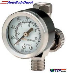 DeVilbiss HAV501B Spray Gun Air Pressure Regulator With Gauge - Fits SATA, Iwata & More